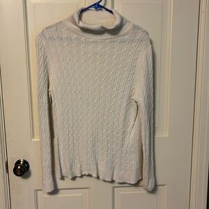 Talbots Size L cream cable cotton turtleneck in good condition.